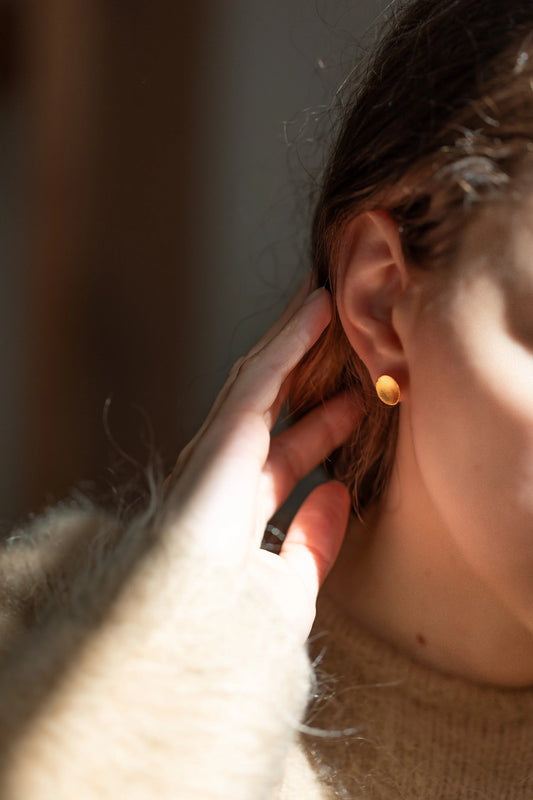 Gold Fingerprint Earring I by Heeseung Koh