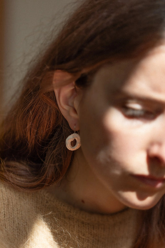 Silver Fingerprint Earring I by Heeseung Koh