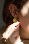Gold Fingerprint Earring V by Heeseung Koh