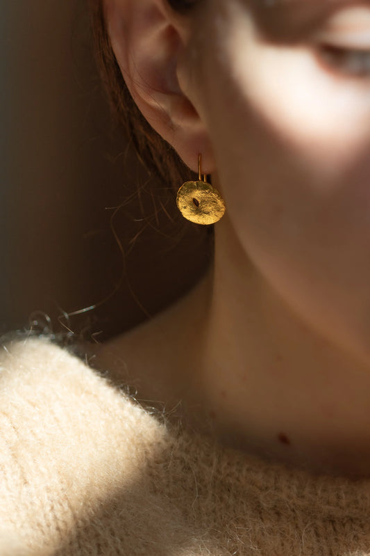 Gold Fingerprint Earring II by Heeseung Koh