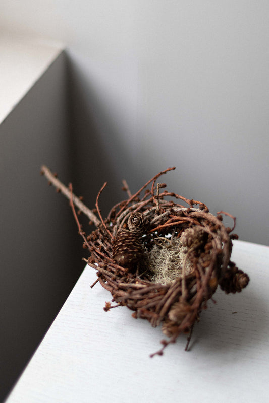 Medium Larch Nest with Reindeer Moss & Extended Branch by Joe Hogan
