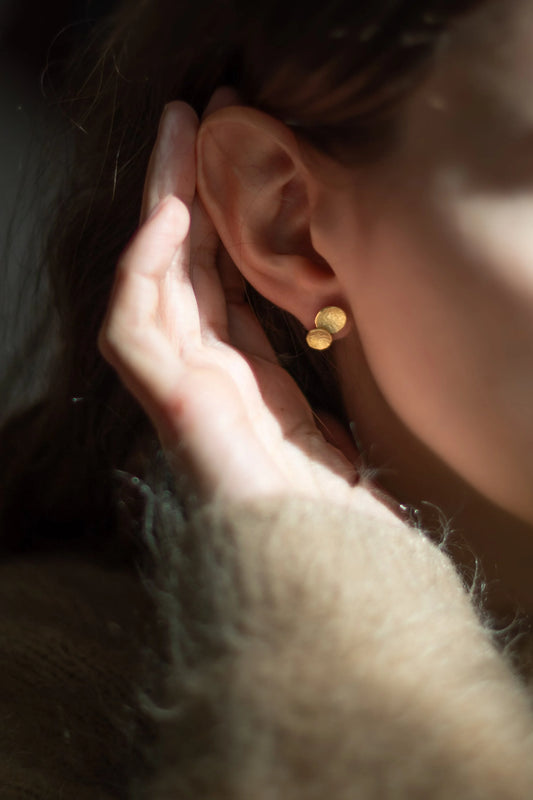 Gold Fragment Earrings by Kayo Saito