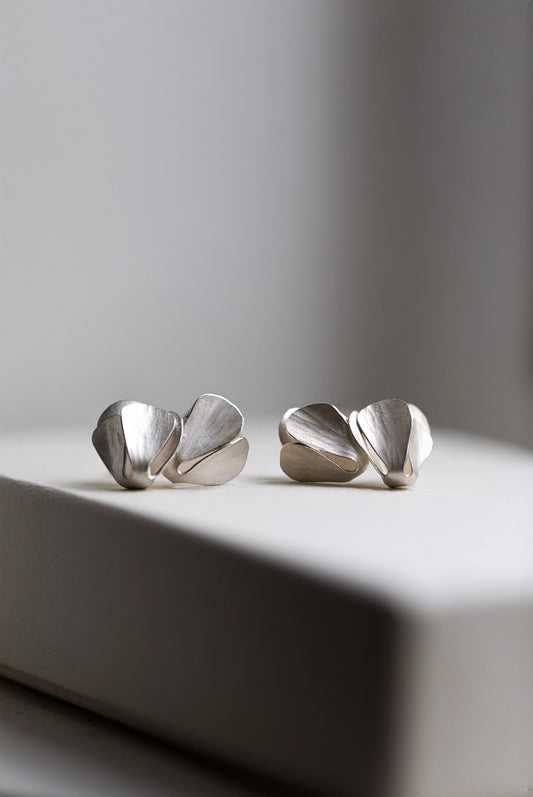 Ripple Fold Silver Earrings by Kayo Saito