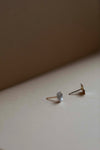 Hexagon Stud Earrings in Silver by Kei Tominaga