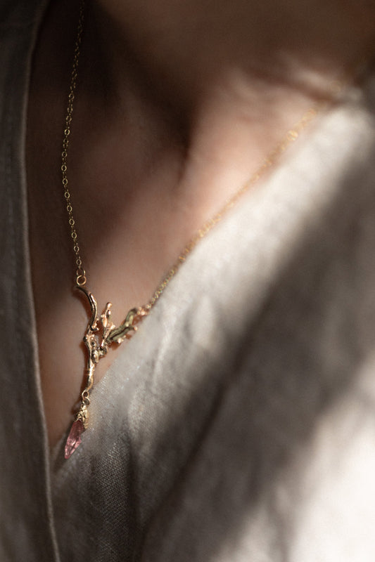 Porphyra Rhodochrosite Necklace' by Laura Ngyou