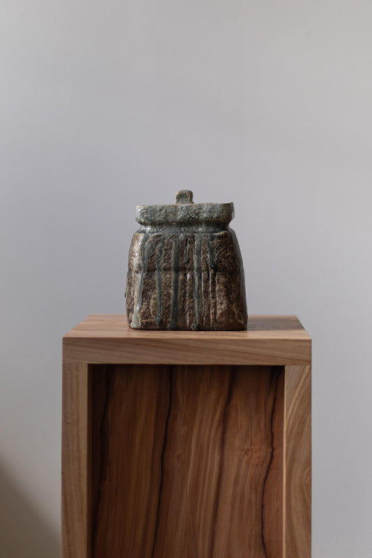 Square Green Brown Container by Paul Philp
