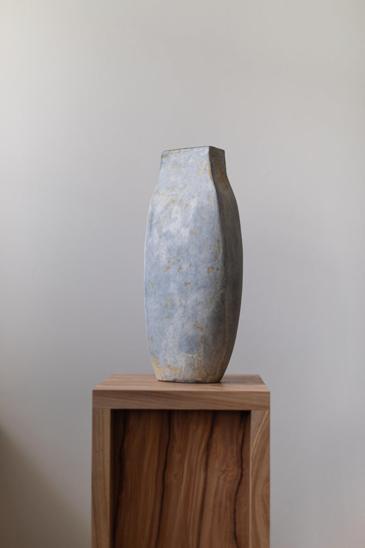 Tall Oval Vessel, Blue by Paul Philp