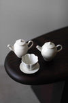 Flower Shape Porcelain Teacup with Saucer, by Nosan Claystudio