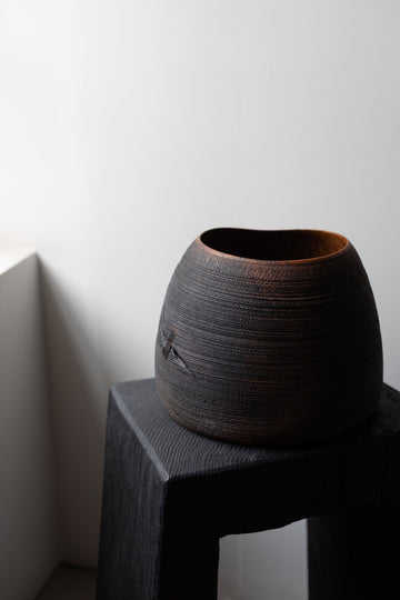 Ebonized Oak Closed Vessel by Fritz Baumann