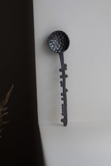 Oxidised Silver Spoon with Dotted Head and Stem by Gabi Veit