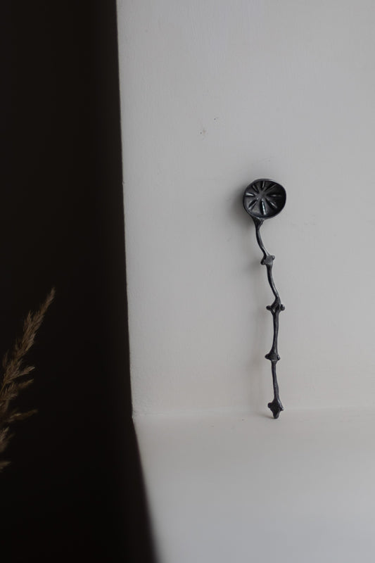 Oxidised Silver Spoon with Flower Centre by Gabi Veit