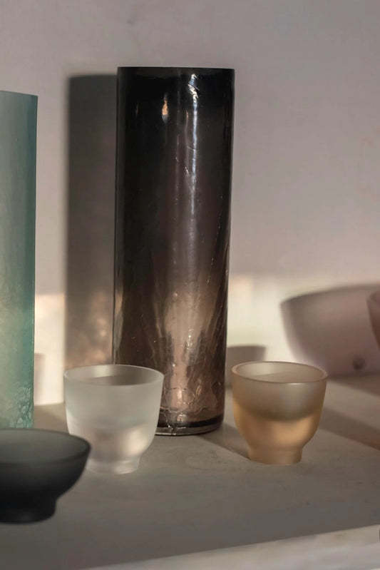 Blown Glass Vases with China Clay Patina by Edmond Byrne
