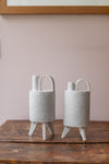 Tall Matte White Bottle Sculpture by Catherine Dix