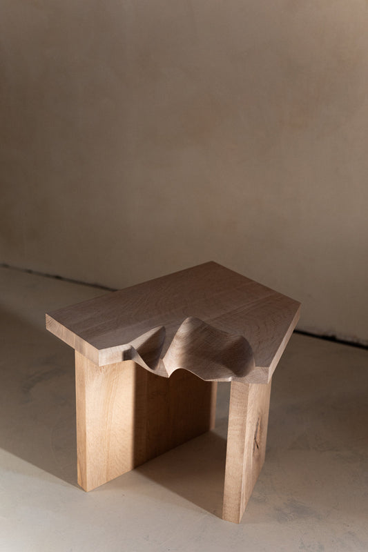 Simulated Stool in English Oak by Isobel Napier & James Trundle