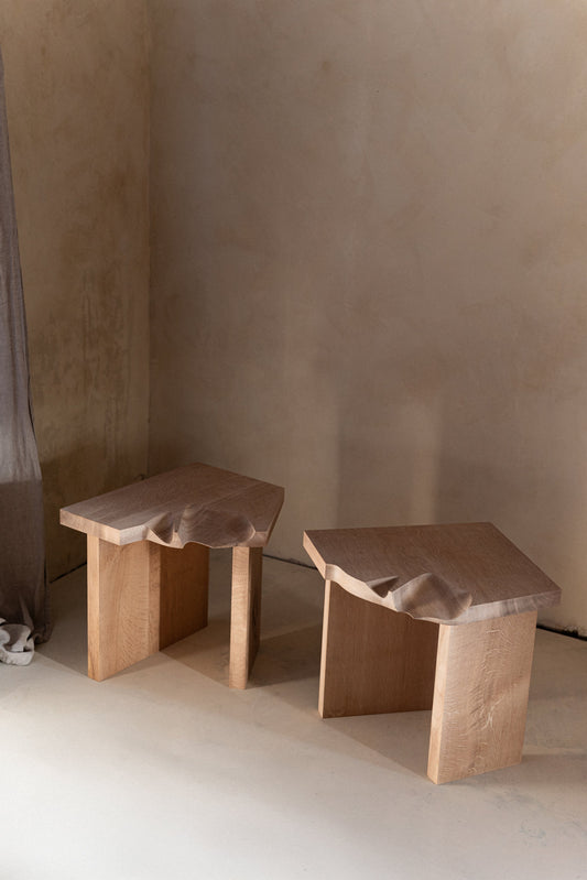 Simulated Stool in English Oak by Isobel Napier & James Trundle