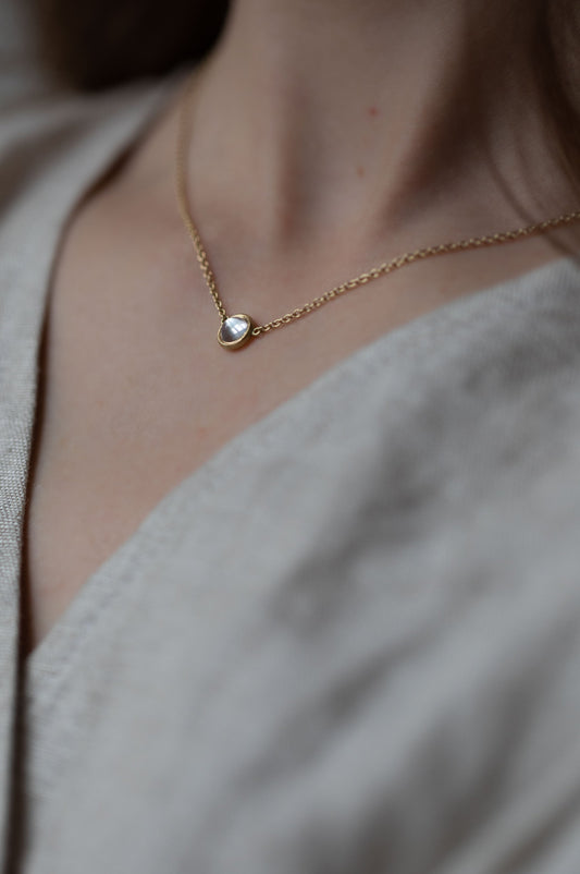 18ct Yellow Gold & Moonstone Necklace by Kerry Seaton