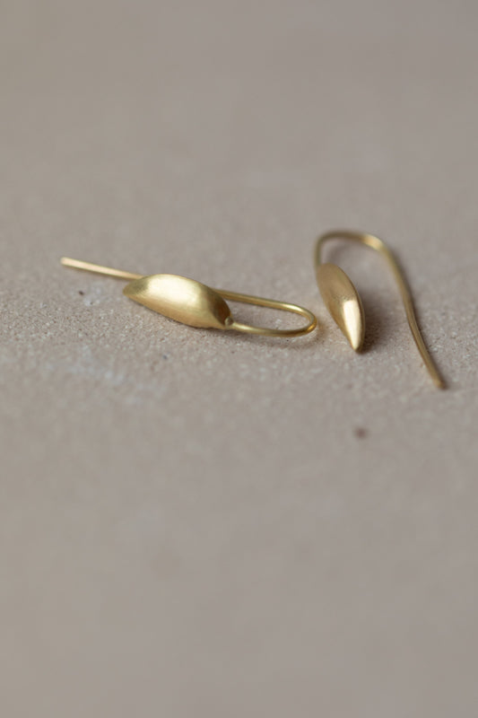 Leaf Earrings in Gold by Kerry Seaton