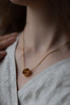 Circle Necklace with Fine Cotton Texture by Kei Tominaga