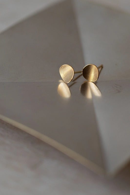 Circle Stud Earrings in Gold Vermeil by Kei Tominaga