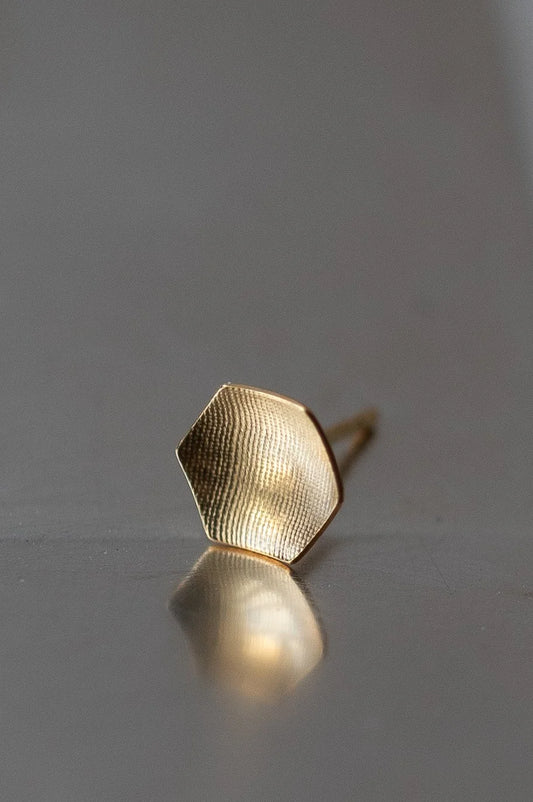 Hexagon Stud Earrings in Gold Vermeil by Kei Tominaga