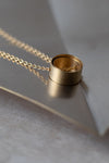 Circle Necklace with Fine Cotton Texture by Kei Tominaga