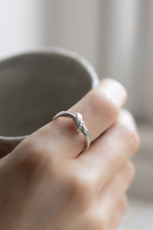 Silver Bashed Knot Ring by Kei Tominaga