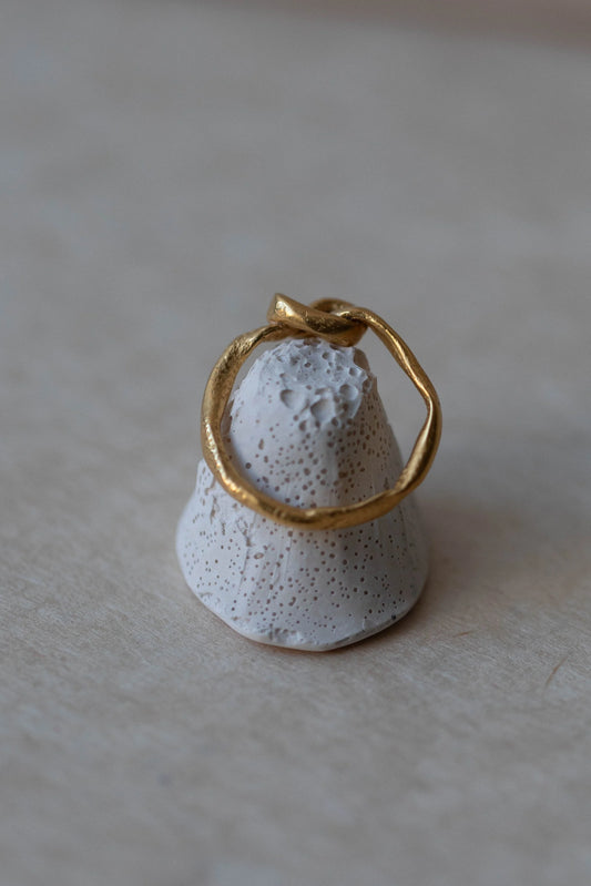 Yellow Gold Vermeil Bashed Knot Ring by Kei Tominaga