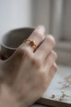 Yellow Gold Vermeil Bashed Knot Ring by Kei Tominaga