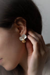Ripple Combination Earrings in Silver & Gold by Kayo Saito