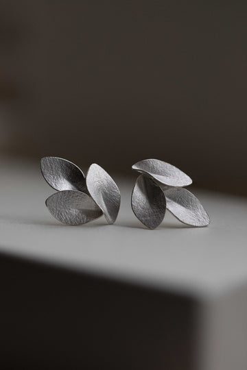 Leaf Silver Earrings by Kayo Saito