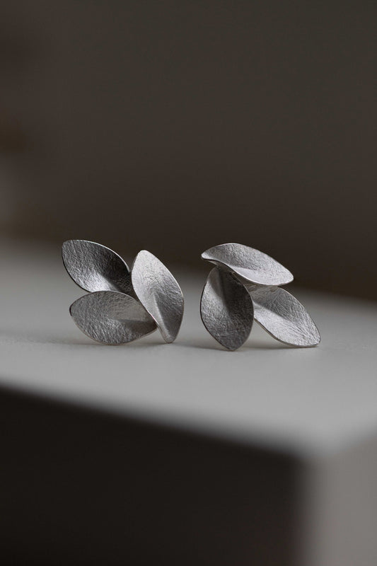 Leaf Silver Earrings by Kayo Saito