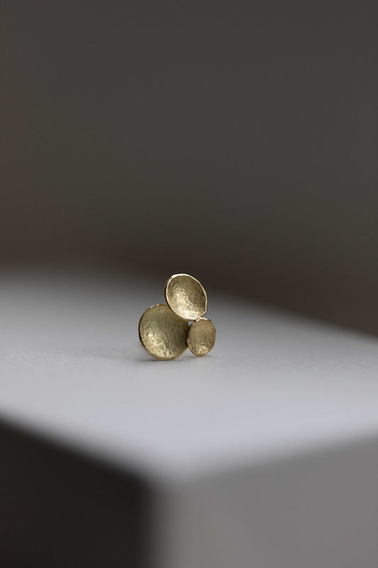 Fragment Three Element Earrings in 18ct Gold by Kayo Saito