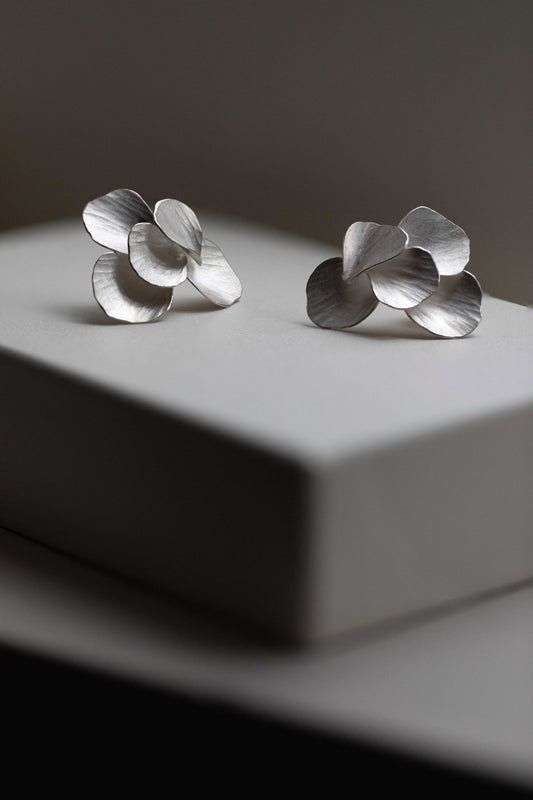 Ripple Earrings Variation in Silver by Kayo Saito