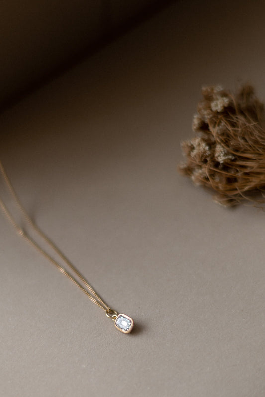 18ct Yellow Gold and Cushion Cut Diamond Pendant by Kerry Seaton