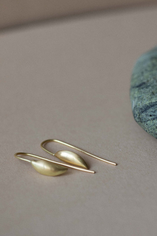Leaf Earrings in Gold by Kerry Seaton