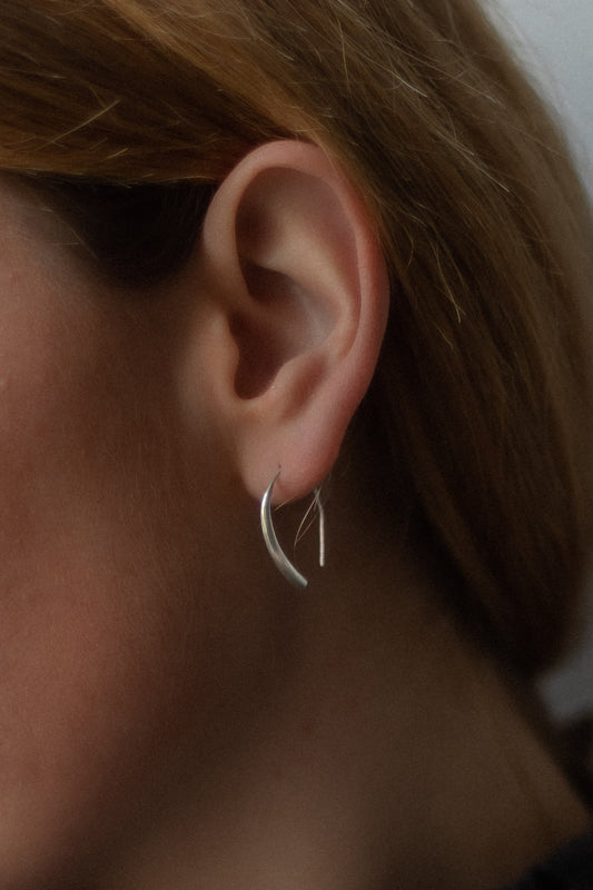 Silver ‘Forged Refined’ Hoops (Large) by Kerry Seaton