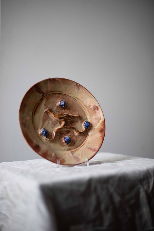 Bird with Blueberries Plate by Kina Björklund