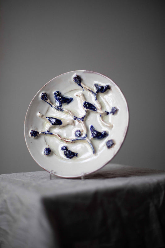 Blue Birds Plate by Kina Björklund