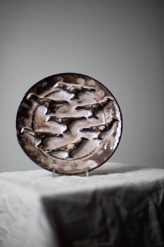 Brown Birds Plate by Kina Björklund