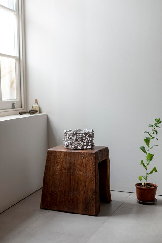 Kina Björklund White Large Vessel, Vines and Pods