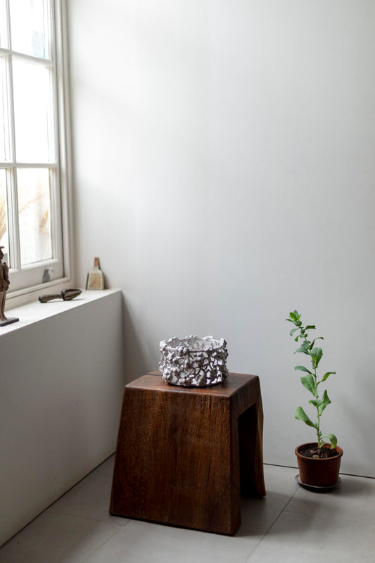 Kina Björklund White Large Vessel, Vines and Pods