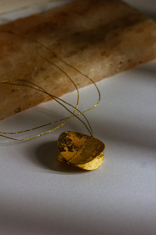 Early Summer, White Sycamore, Maple and Gold Necklace by Makiko Oda