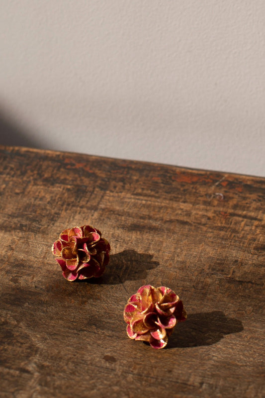 Pink 'Colour of Seasons' Earrings by Makiko Oda