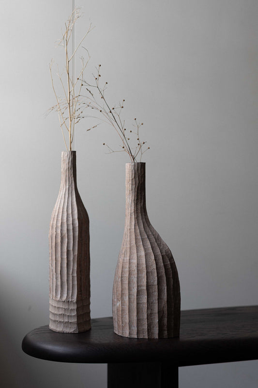Ribbed Vessel (tall neck) by Malcolm Martin and Gaynor Dowling