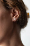 Extra Small Woven Three Frosted Glass 18k Earrings by Bubun