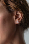 Extra Small Woven Three Frosted Glass 18k Earrings by Bubun