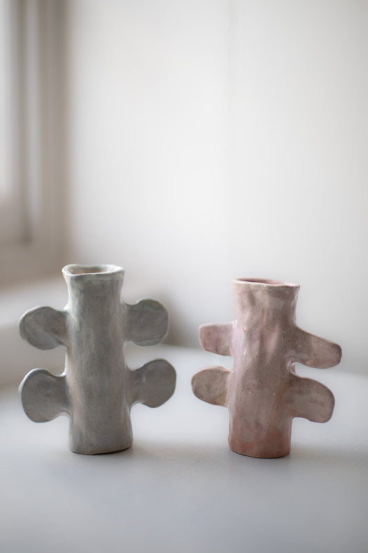 Large Grey-Blue Candlestick by Alice Johnson
