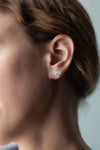 Small Woven Three Frosted Glass 18k Earrings by Bubun