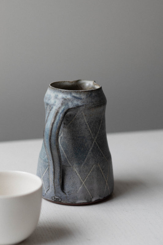 Chun & Dolomite Glazed Red Stoneware Jug with by Nicola Tassie