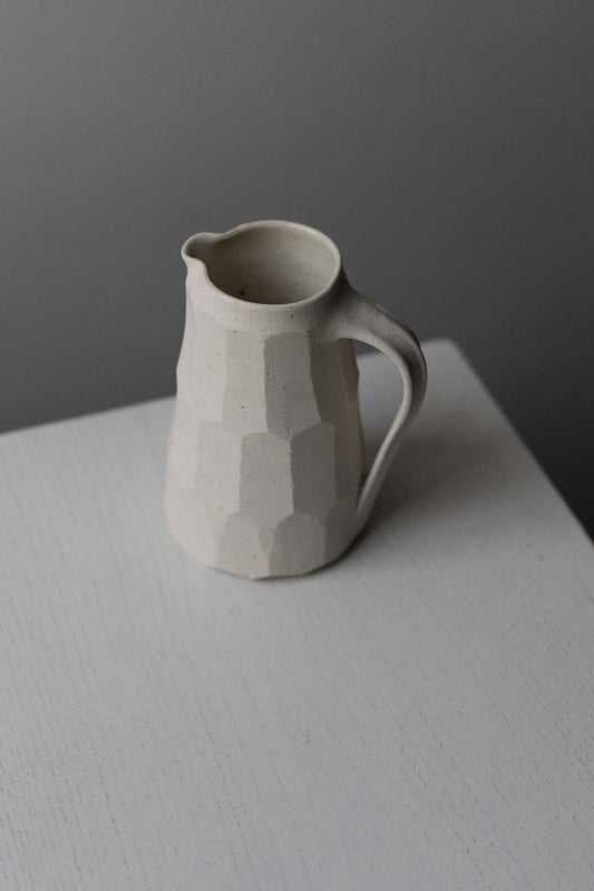 Grogged Porcelain Faceted Jug IV by Nicola Tassie